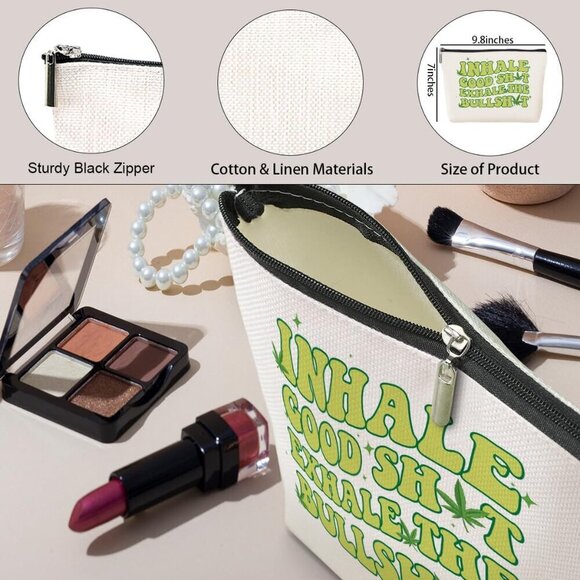 Funny Weed Makeup Bag Weed Gifts Weed Accessories Green Leaves Decor Christmas B - Picture 5 of 5